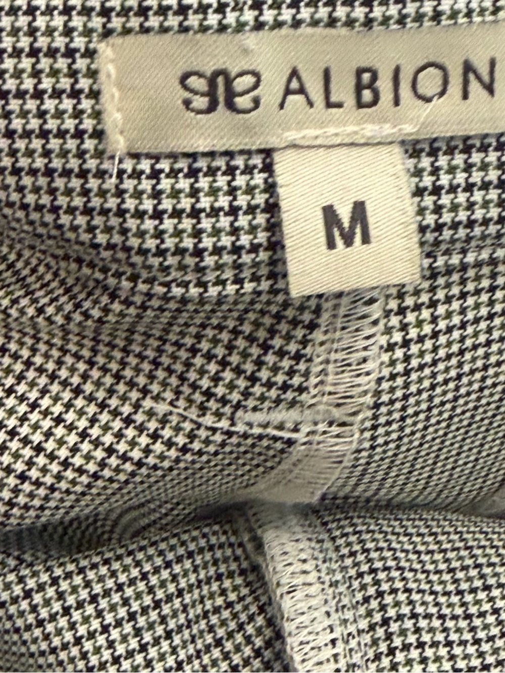 NWT Albion Sz M Tuxedo Pants, Green and Black Houndstooth Micro-Pattern Chinos - Picture 9 of 13